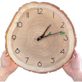 CajuArt Dekoratif Ağaç Gövdesi Kütük Şeklinde 40 cm Duvar Saati