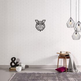 CajuArt Dekoratif Geometrik Desen Baykuş Büyük Boy Ahşap Tablo
