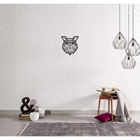 CajuArt Dekoratif Geometrik Desen Baykuş Büyük Boy Ahşap Tablo