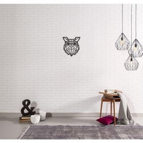 CajuArt Dekoratif Geometrik Desen Baykuş Büyük Boy Ahşap Tablo