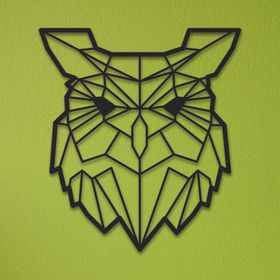 CajuArt Dekoratif Geometrik Desen Baykuş Büyük Boy Ahşap Tablo