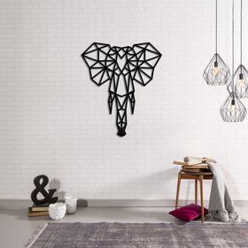 CajuArt Dekoratif Geometrik Desen Fil Ahşap Duvar Modern Tablo
