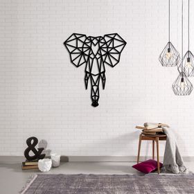 CajuArt Dekoratif Geometrik Desen Fil Ahşap Duvar Modern Tablo