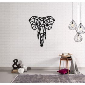 CajuArt Dekoratif Geometrik Desen Fil Ahşap Duvar Modern Tablo