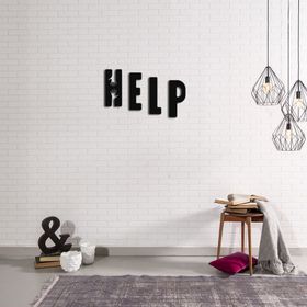 CajuArt Dekoratif Help Yazılı Modern Ahşap Tablo