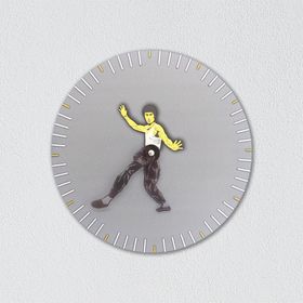 CajuArt Dekoratif Modern Tasarım Bruce Lee Ahşap Duvar Saati