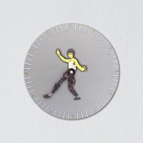 CajuArt Dekoratif Modern Tasarım Bruce Lee Ahşap Duvar Saati