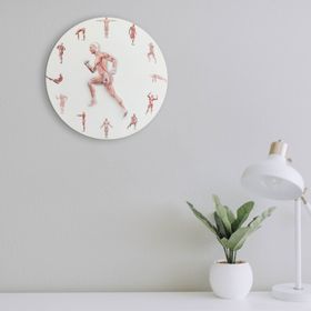 CajuArt Dekoratif Modern Tasarım Spor Kas Sistemi Ahşap Duvar Saati
