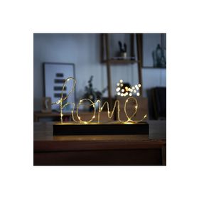 CajuArt Ev Home Yazılı Pilli Led Işık Ev Dekor Aydınlatma Lamba