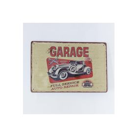 CajuArt Garage Eski Araba Tamir Temalı 20x30 cm Metal Plaka Tablo