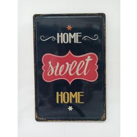 CajuArt Home Sweet Home Retro Metal Plaka 20x30 cm Metal Tablo