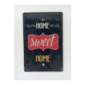 CajuArt Home Sweet Home Retro Metal Plaka 20x30 cm Metal Tablo