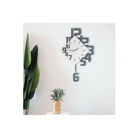 CajuArt Modern Büyük Boy Geometrik Sallanan Sarkaçlı Ev Ofis Duvar Saati