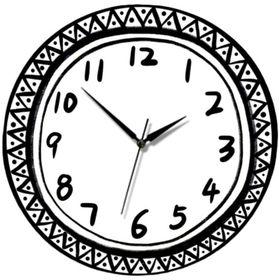 CajuArt Modern Karikatür Çizim 2 35 cm Ahşap Dekoratif Duvar Saati