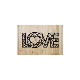 Cajuart Modern Siyah Büyük Love Yazısı Dekoratif Ahşap Tablo