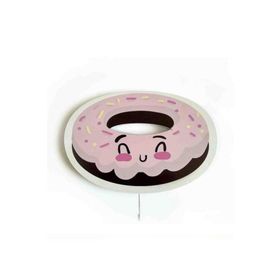 CajuArt Sevimli Donut Baskılı MDF Dekoratif Led Işıklı Çocuk Bebek Odası Duvar Süsü