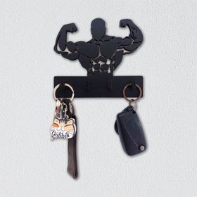 CajuArt Sporcu Kaslı Adam Bodybuilder Fitness Tema Askılı Anahtarlık