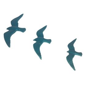 CajuArt Üçlü Uçan Kuş Dekoratif Duvar Süsü Ev Dekor Objesi