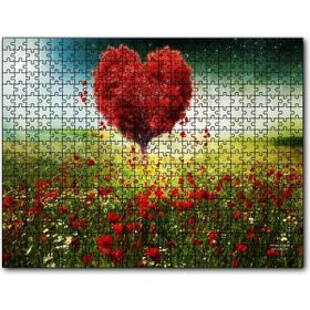 Caka Tablo Aşk Kalp Ağaç Çiçekler İlkbahar 1000 Parça Puzzle