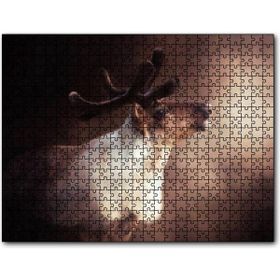 Caka Tablo Beyaz Kahve Rengi Geyik Görseli 255 Parça Puzzle