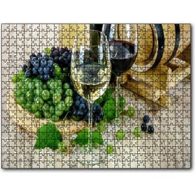 Caka Tablo Beyaz Kırmızı Şarap Üzüm Şarap Küpü Görseli 255 Parça Puzzle