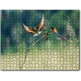 Caka Tablo Bir Dalda Renkli Kuşlar 500 Parça Puzzle