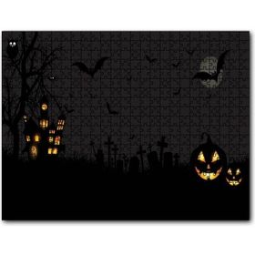 Caka Tablo Cadılar Bayramı Dolunay Balkabakları Yarasalar 120 Parça Puzzle
