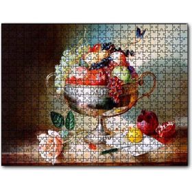 Caka Tablo Çiçek Meyve Tabağı Görseli 500 Parça Puzzle