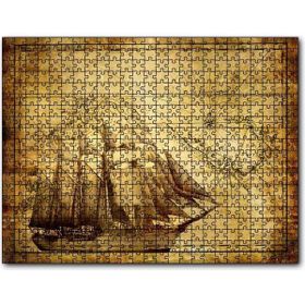 Caka Tablo Eski Harita Üzerinde Yelkenli Gemi 255 Parça Puzzle