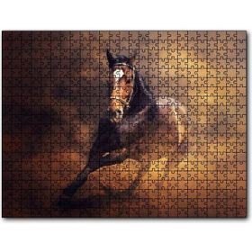 Caka Tablo Fırtına İçinde Kahve Rengi At Görseli 255 Parça Puzzle