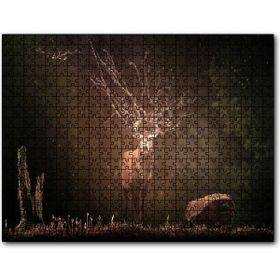 Caka Tablo Geyik Orman ve Güneş Işığı Kompozisyon 1000 Parça Puzzle