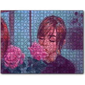 Caka Tablo Gözleri Kapalı Kız ve Pembe Gül 255 Parça Puzzle