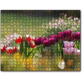Caka Tablo Gün Işığı Renkli Lale Bahçesi 120 Parça Puzzle