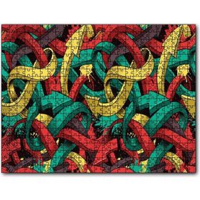 Caka Tablo İç İçe Geşmiş Renkli Oklar Görseli 1000 Parça Puzzle
