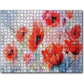Caka Tablo Kırmızı Gelincikler Yağlı Boya Resmi 255 Parça Puzzle