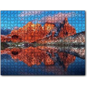 Caka Tablo Kızıl Dağlar Berrak Göl Karlı Tepeler 255 Parça Puzzle