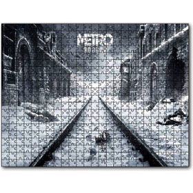Caka Tablo Metro Çıkışı Tarihi Binalar Karlı Raylar Görseli 255 Parça Puzzle