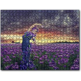 Caka Tablo Mor Laleler Mor Elbiseli Kadın Mor Gökler 255 Parça Puzzle