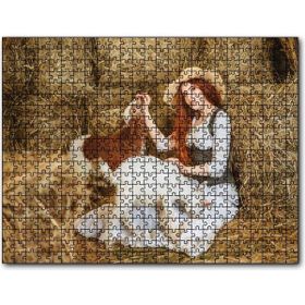 Caka Tablo Samanlıktaki Genç Kız Oğlaklar Görseli 255 Parça Puzzle