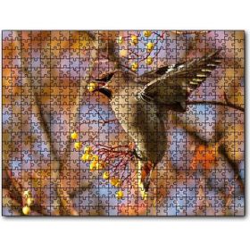 Caka Tablo Sarı Meyveli Ağaç ve Sevimli Kuş 255 Parça Puzzle