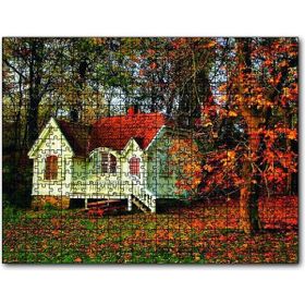 Caka Tablo Sonbaharda Beyaz Ev 500 Parça Puzzle