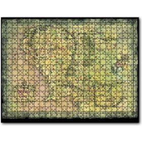 Caka Tablo Yeşil Renk Mordur Orta Düya Haritası Görseli 255 Parça Puzzle