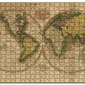 Cakapuzzle 1800lerin Sonu Dünya Haritası Mdf 1000 Parça Puzzle