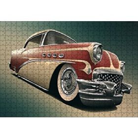 Cakapuzzle 1956 Buick Special Kırmızı Beyaz 120 Parça Ahşap Puzzle