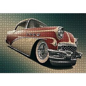 Cakapuzzle 1956 Buick Special Kırmızı Beyaz 120 Parça Ahşap Puzzle