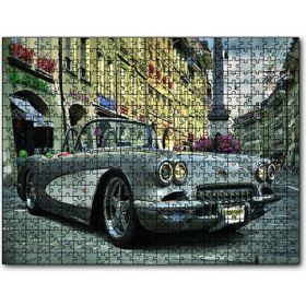 Cakapuzzle 1958 Vintage Corvette Otomobil Ahşap 1000 Parça Puzzle