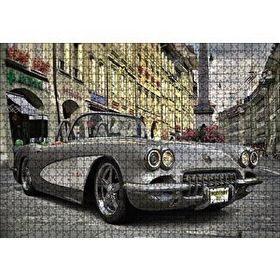 Cakapuzzle 1958 Vintage Corvette Otomobil Ahşap 1000 Parça Puzzle