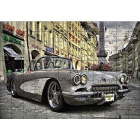 Cakapuzzle 1958 Vintage Corvette Otomobil Mdf 120 Parça Puzzle