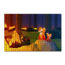 Cakapuzzle 2018 Soyut Sanat Tasarım Orman Tilki 120 Parça Ahşap Puzzle