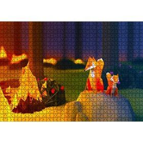 Cakapuzzle 2018 Soyut Sanat Tasarım Orman Tilki 120 Parça Ahşap Puzzle